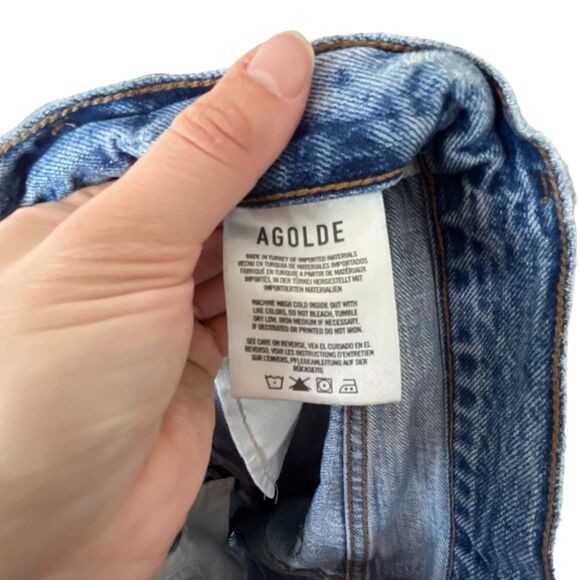 Agolde 90's Pinch Waist Short in Marquee Sz 29 High Rise Cut Off Raw Hem - Picture 5 of 10